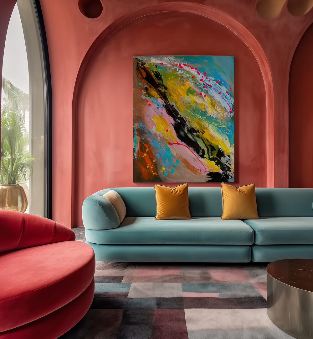 Stunning EPHEMERAL EQUILIBRIUM, ABSTRACT PAINTINGS create a captivating focal point in modern interior design.