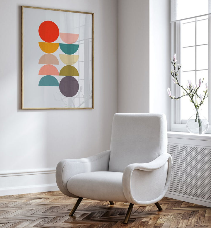 CIRCLES IN HARMONY 1 art print showcases balance and tranquility in modern design, ideal for HARMONY, GEOMETRIC ART PRINTS.