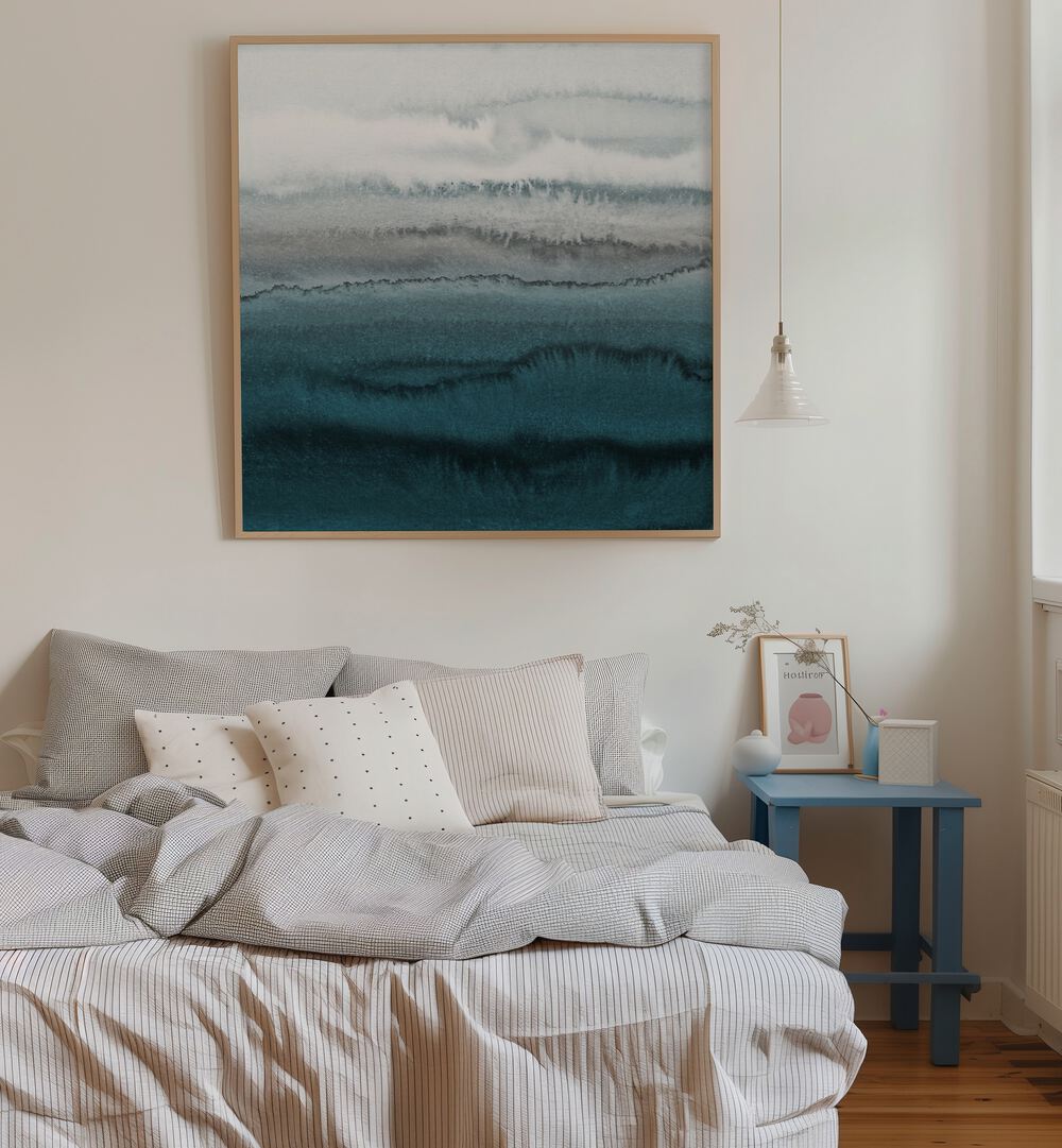 Transform your space with OCEAN MIST LAYERS, ABSTRACT PAINTINGS showcasing serene coastal vibes in elegant decor.