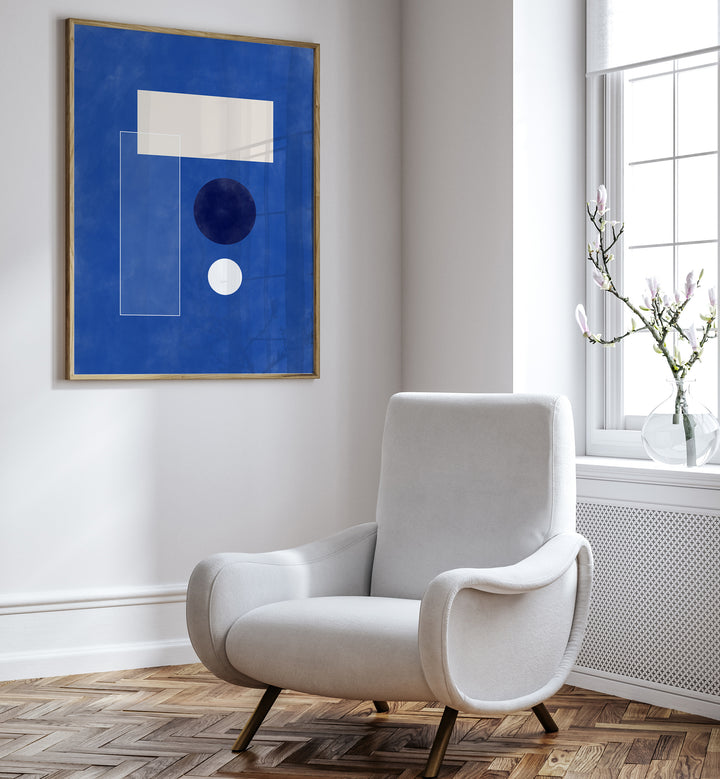 SIMPLE BLUE FORMS , GEOMETRIC ART PRINTS