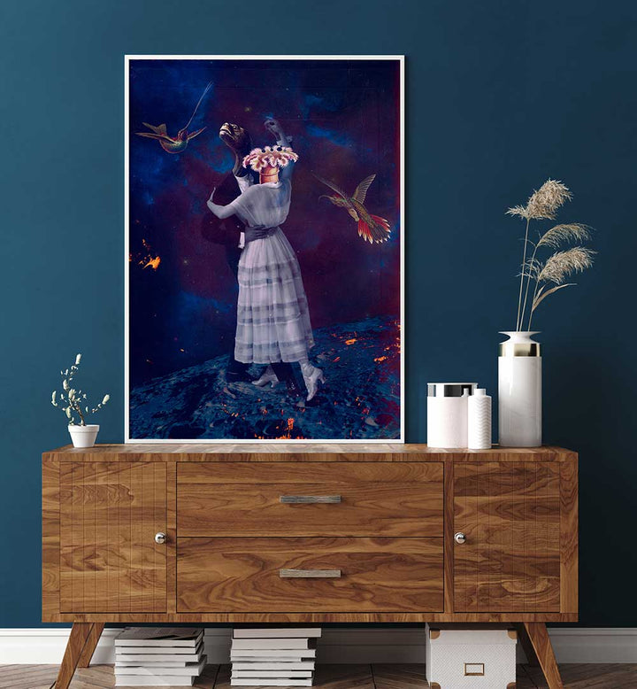 Elegant SLOW MOTION, SURREAL ART PRINTS showcasing a whimsical scene with vibrant colors and dreamlike imagery.