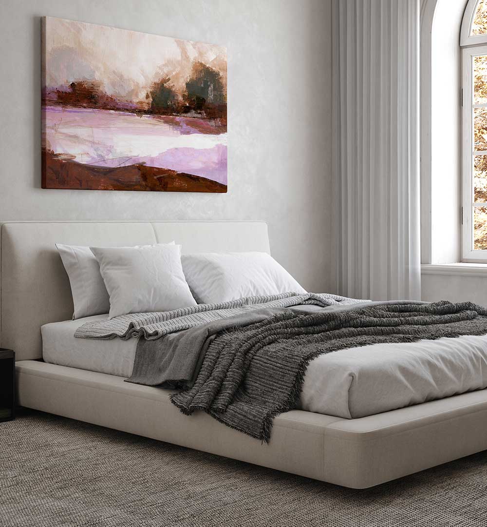 Transform your space with A PEACEFUL PANORAMA II, LANDSCAPE PAINTINGS, showcasing serene hues and tranquil beauty.