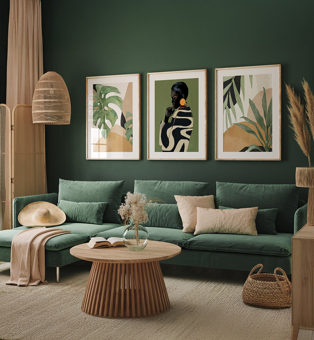 JUNGLE MUSE SET , SET OF 3 PAINTINGS
