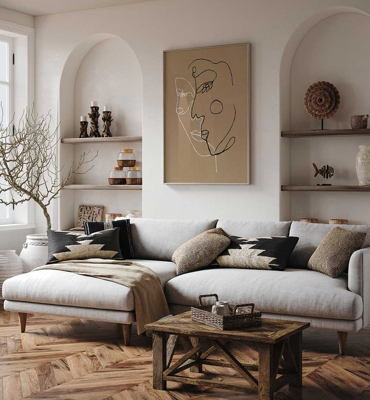 ABSTRACT FACES , LINE ART PAINTINGS