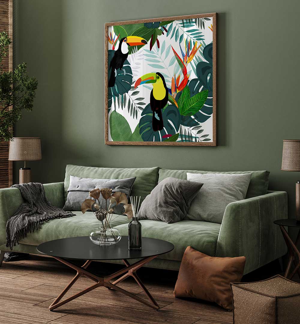 TAUCAN AND BIRD OF PARADISE , ANIMAL PAINTINGS