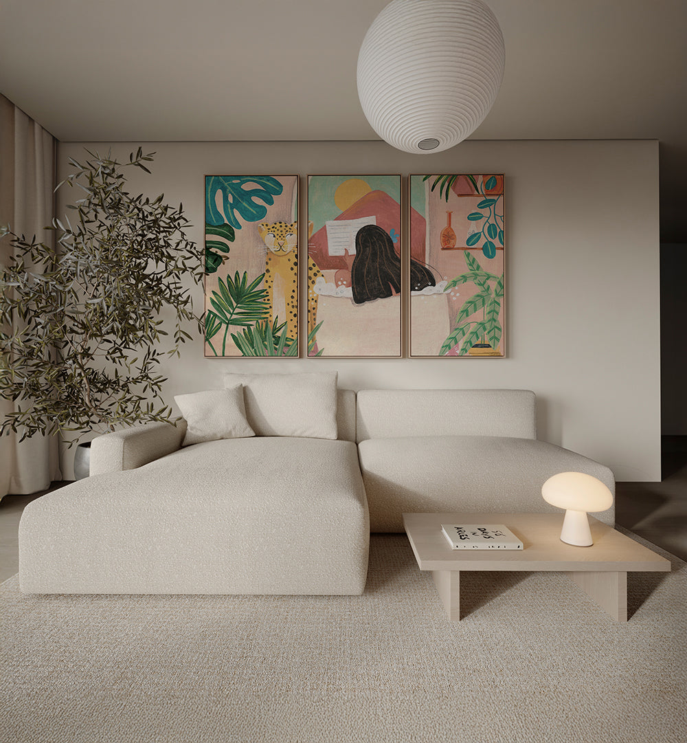 THE INNER GARDEN , SET OF 3 PAINTINGS
