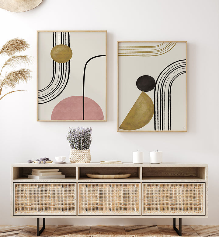 JAPANDI RETREAT , SET OF 2 PAINTINGS