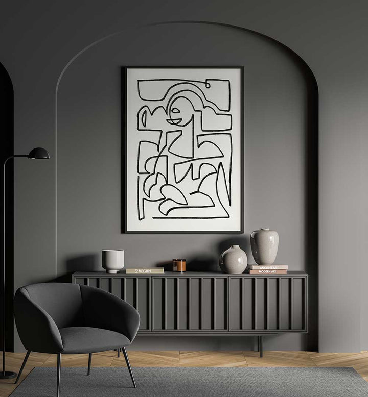 ABSTRACT CHALK LINE ART , LINE ART PAINTINGS