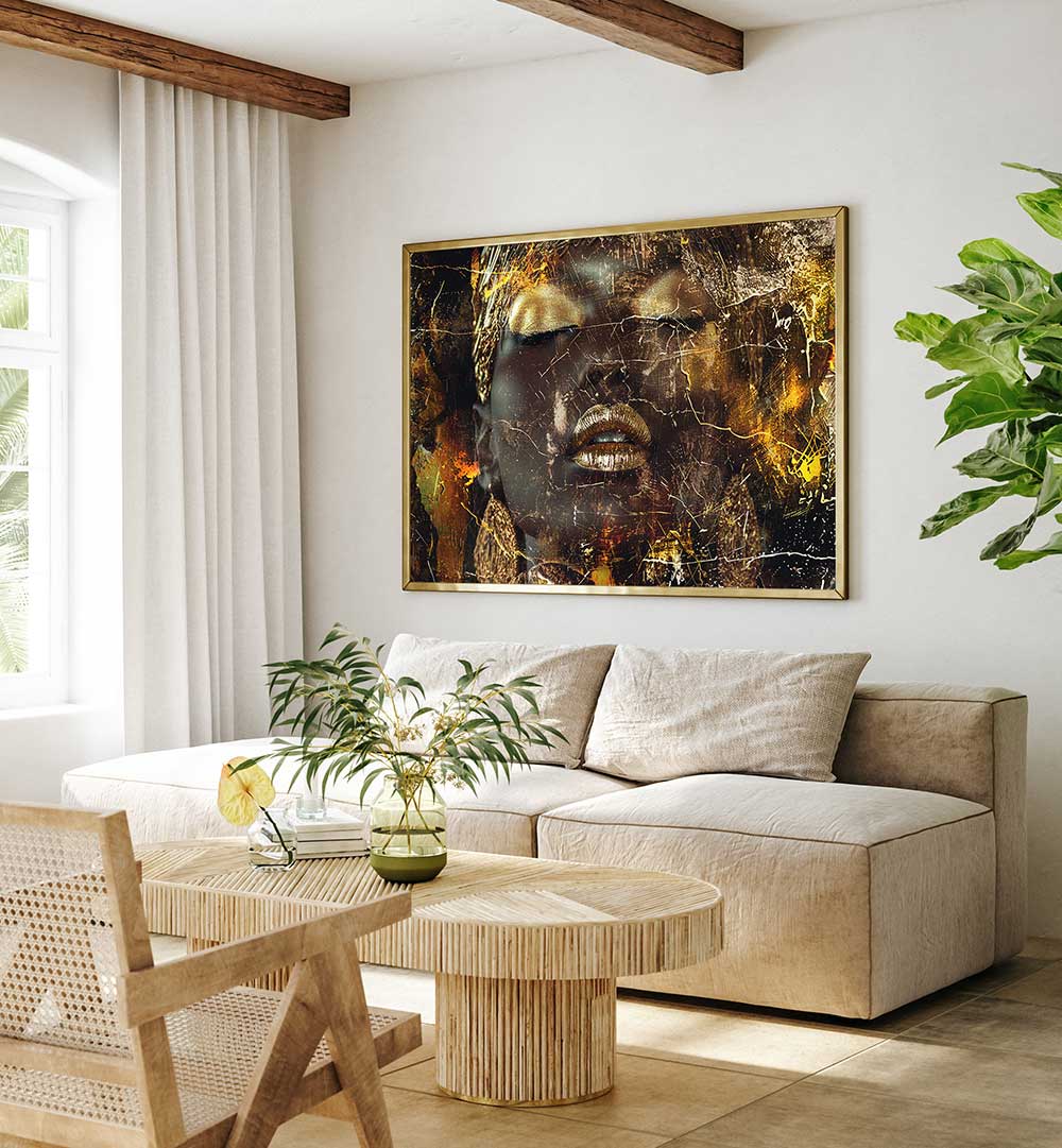 WOMAN ART ILLUSTRATION IV , AFRICAN ART PAINTINGS