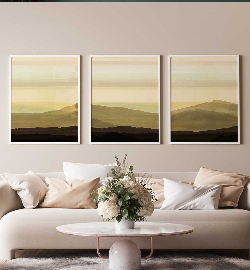 TONAL RIDGE  , SET OF 3 PAINTINGS