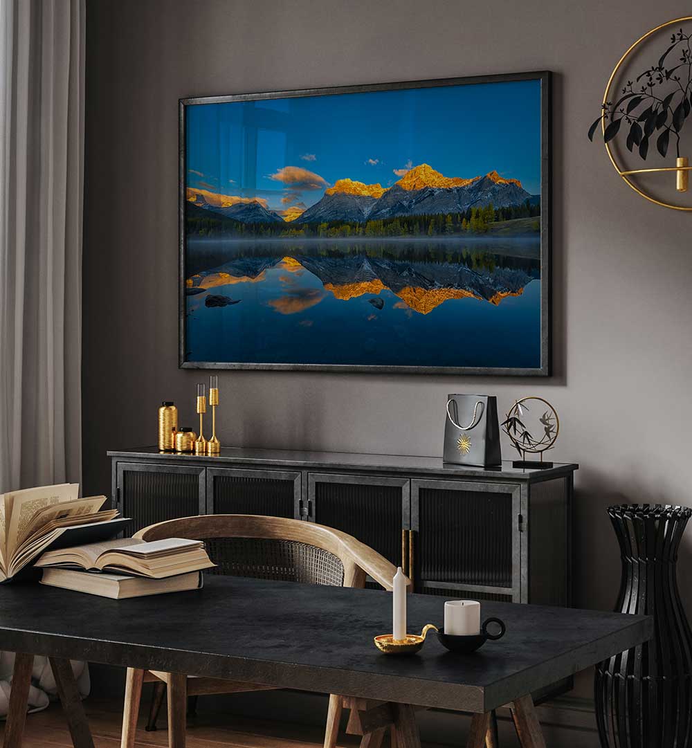 A PERFECT MORNING IN CANADIAN ROCKIES , PHOTOGRAPHY PRINTS