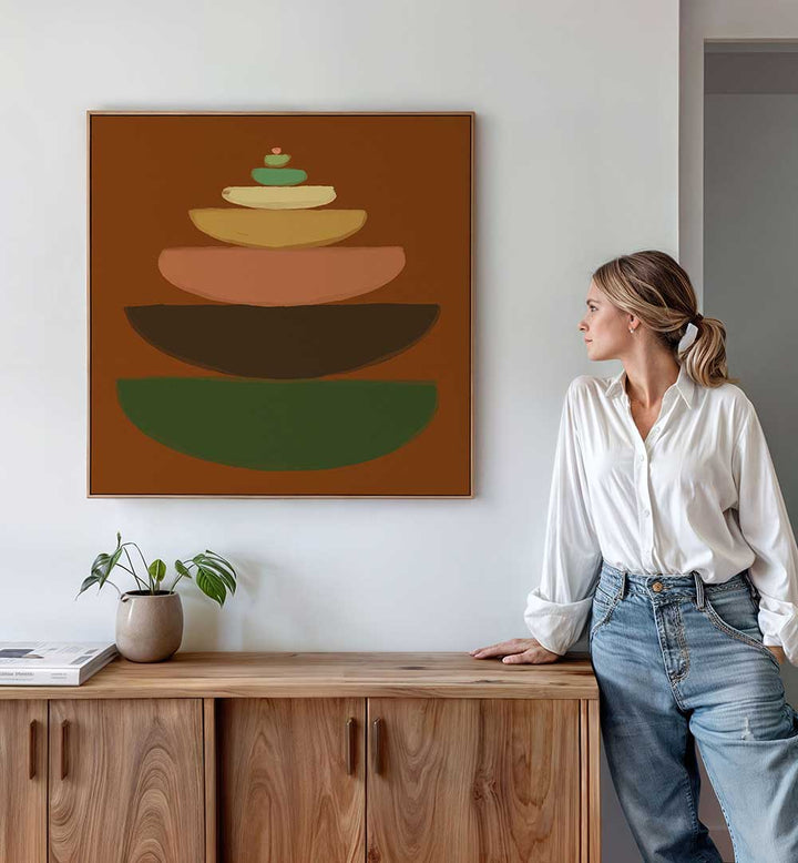 ABSTRACT BOWLS , BOHO ART PAINTINGS