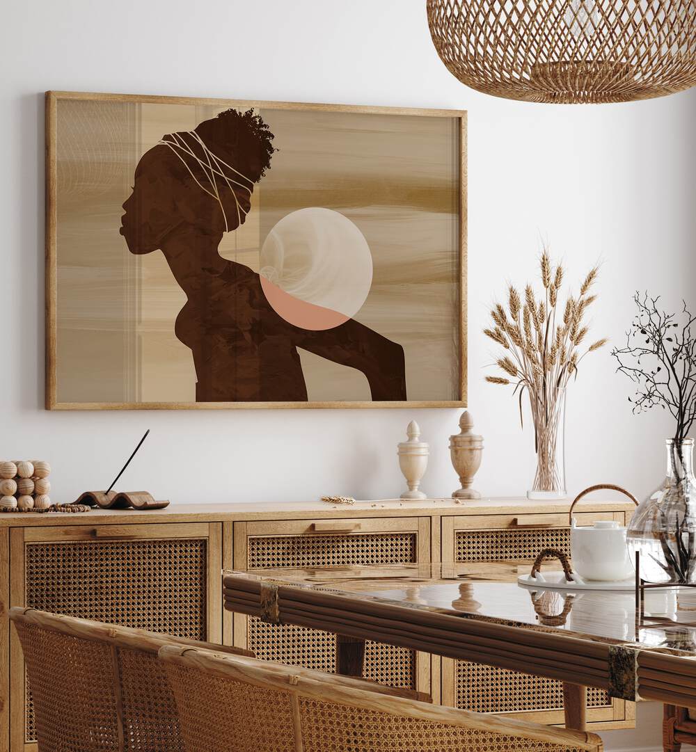 Captivating ANGOLAN MOON, AFRICAN ART PAINTINGS showcasing night sky beauty, perfect for enhancing your home decor.