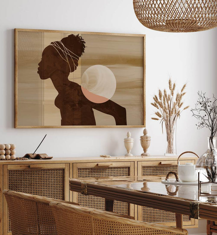 Captivating ANGOLAN MOON, AFRICAN ART PAINTINGS showcasing night sky beauty, perfect for enhancing your home decor.