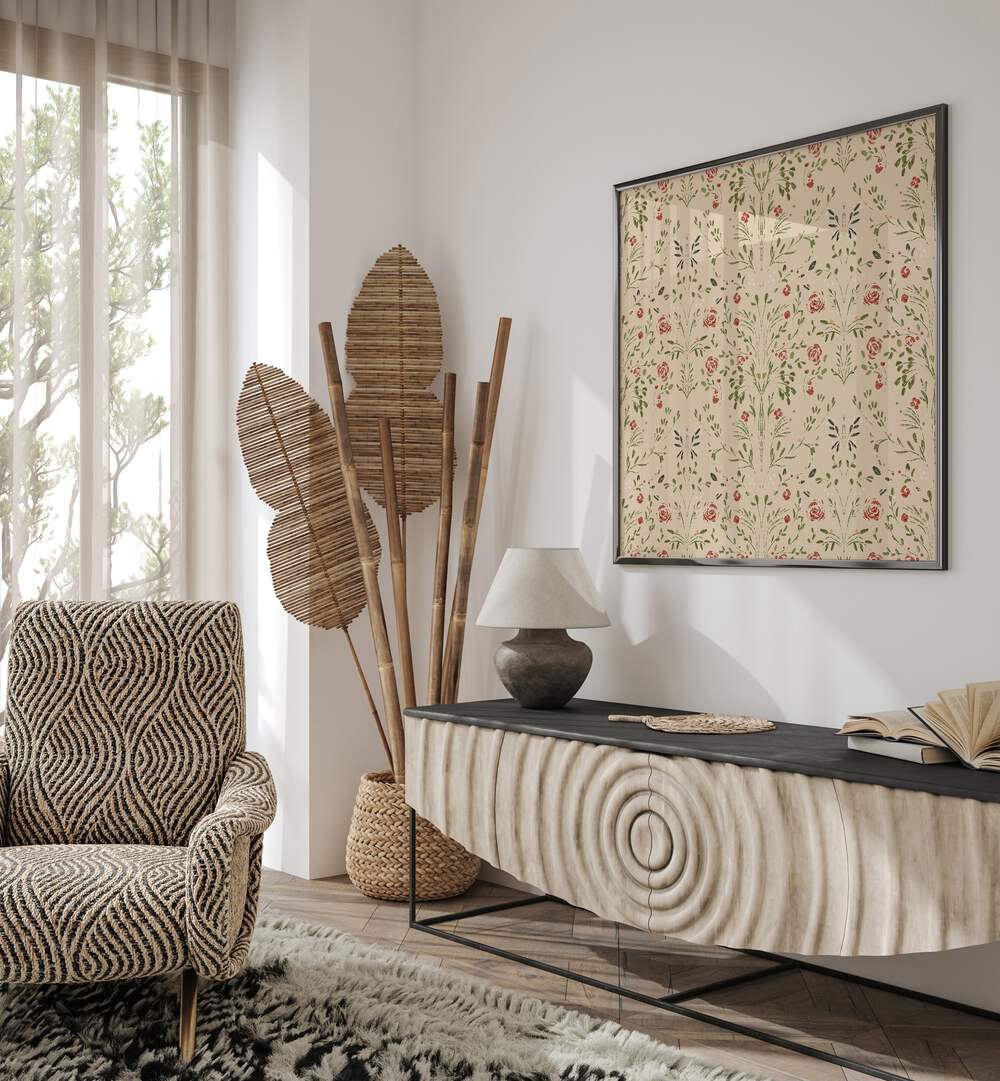 APTITUDE II, FLORAL FLOWER PAINTINGS displayed in a modern living space, enhancing decor with vibrant floral artistry.
