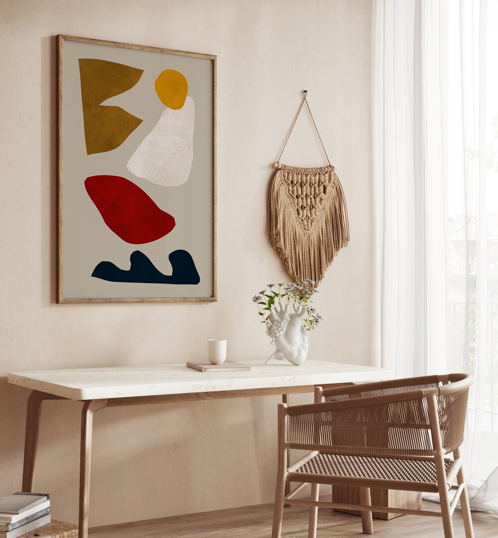 Stylish room featuring EXPRESSIVE GEO IV, GEOMETRIC ART PRINTS to elevate your creative space with modern design.
