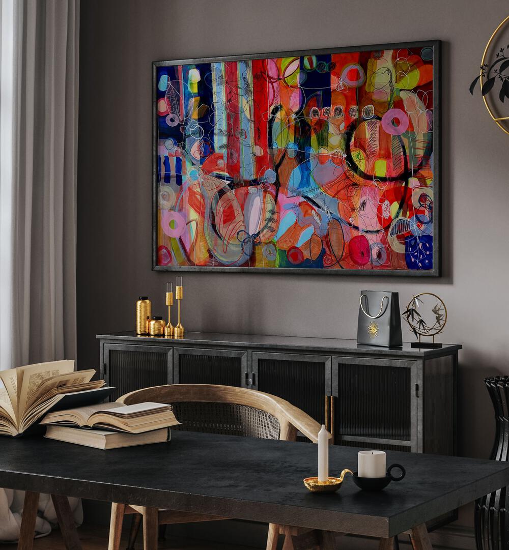 Colorful and emotional AFTER THE RAIN III, ABSTRACT PAINTINGS enhances modern spaces with captivating artistry.