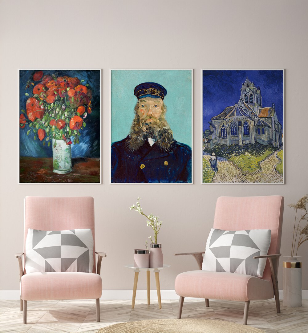 VINTAGE METAPHORS SET , SET OF 3 PAINTINGS