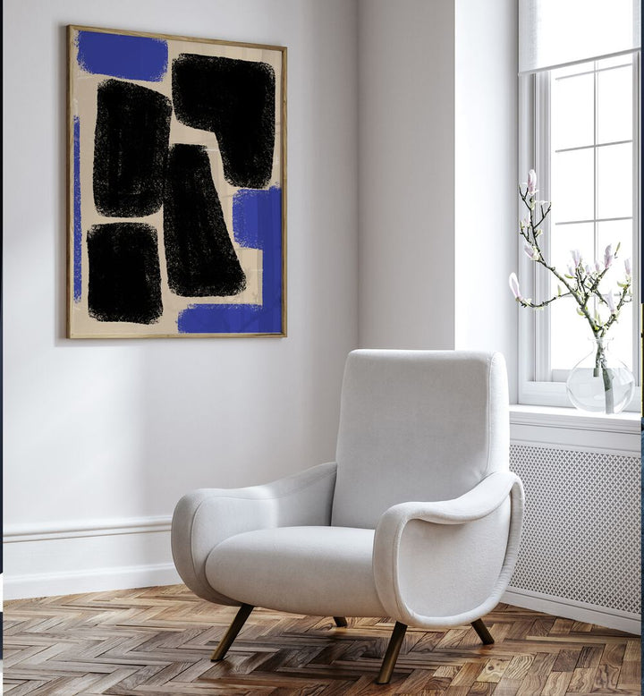 Stylish living room featuring WATERCOLOR OBJECTS, ABSTRACT PAINTINGS from The Miuus Studio, enhancing the space beautifully.