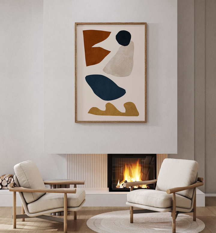Stylish room featuring EXPRESSIVE VII, GEOMETRIC ART PRINTS on the wall, enhancing creative interiors.