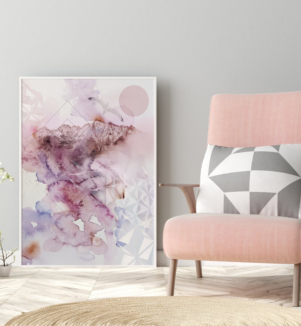 Elegant DUSK II, ABSTRACT PAINTINGS featuring soft hues and geometric shapes, perfect for modern decor.