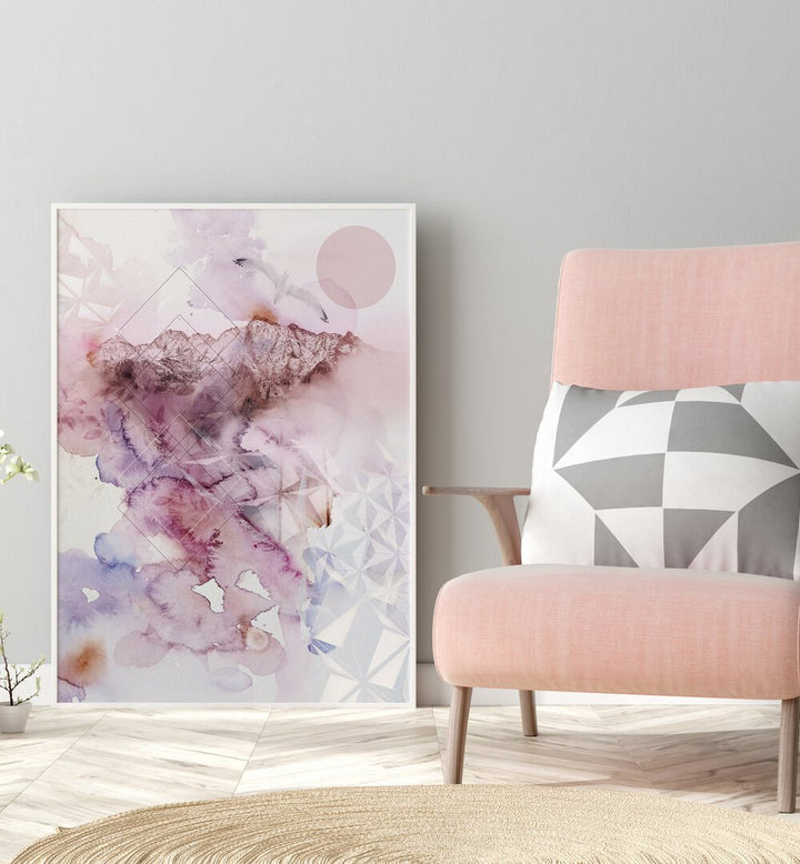 Elegant DUSK II, ABSTRACT PAINTINGS featuring soft hues and geometric shapes, perfect for modern decor.