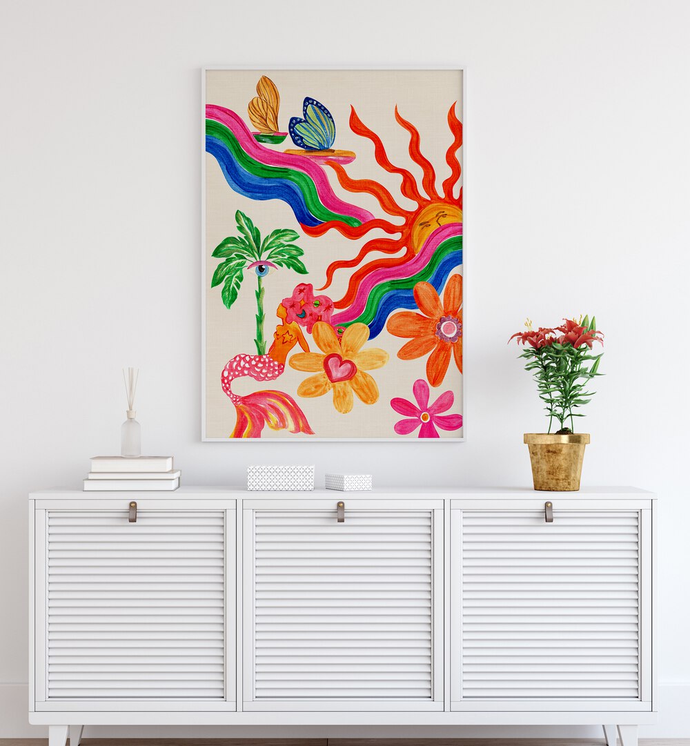 SUN AND FLOWERS , KIDS ROOM PAINTINGS