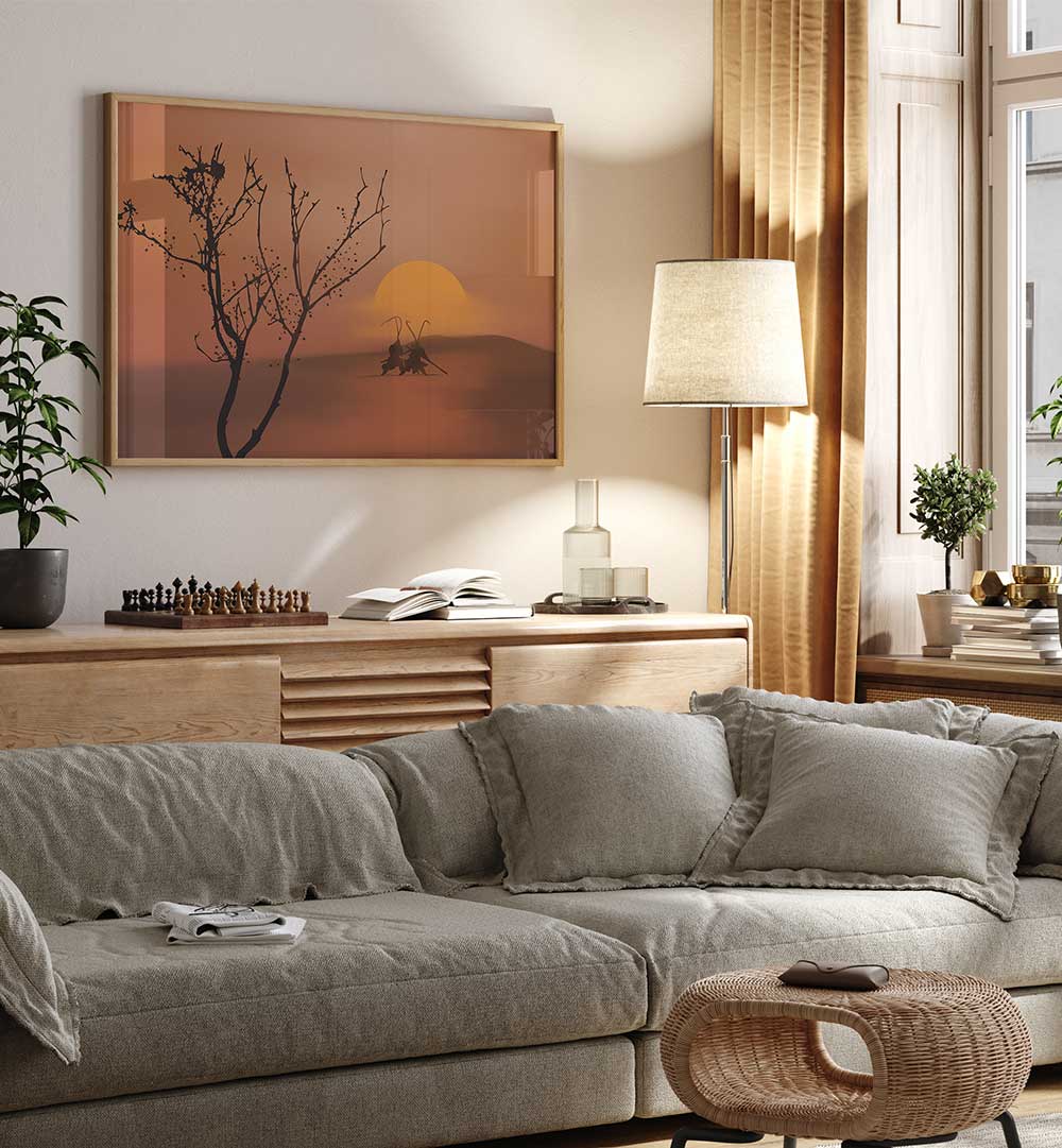 SUNSET OVER A VIVID , LANDSCAPE PAINTINGS