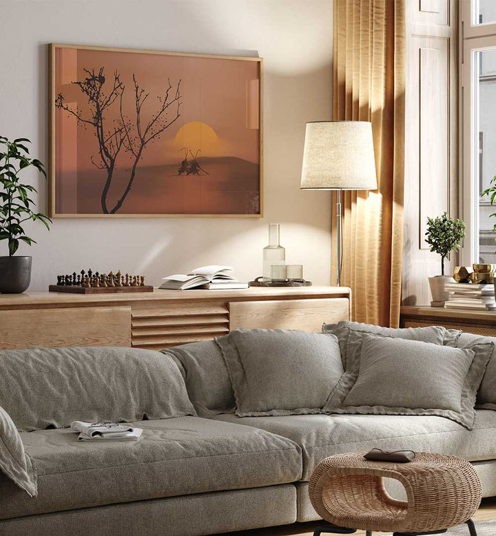 SUNSET OVER A VIVID , LANDSCAPE PAINTINGS