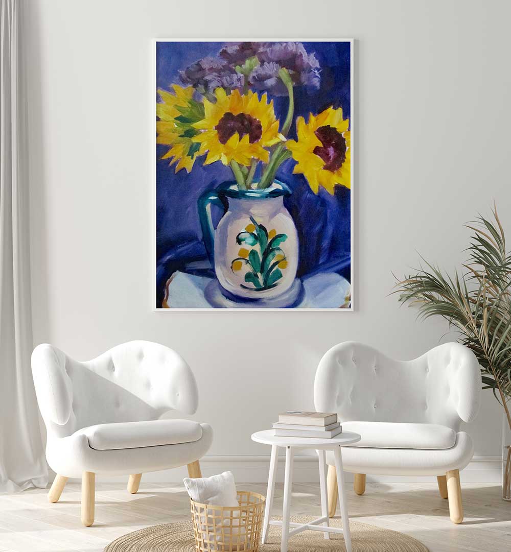 SANGRIA PITCHER , FLORAL FLOWER PAINTINGS