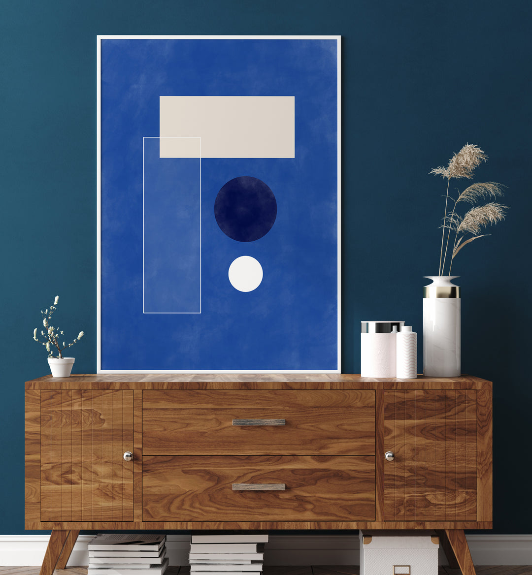 SIMPLE BLUE FORMS , GEOMETRIC ART PRINTS
