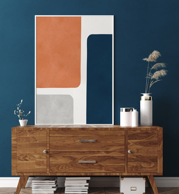 Vibrant EXPRESSIONIST II, GEOMETRIC ART PRINTS displayed in a modern setting, enhancing any contemporary space.