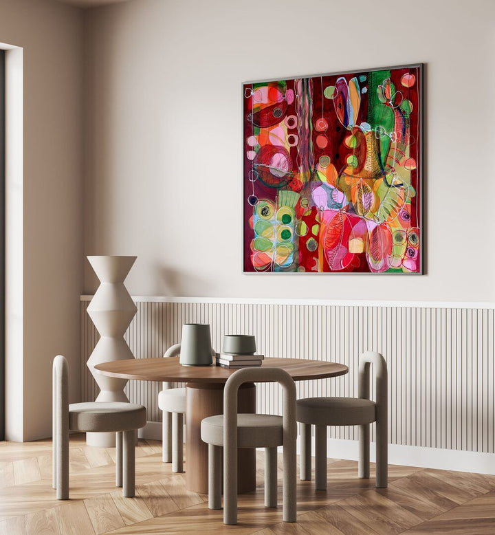 Vibrant “Nothing Like Summer” abstract painting, showcasing dynamic colors and brush strokes for a stunning decor piece.