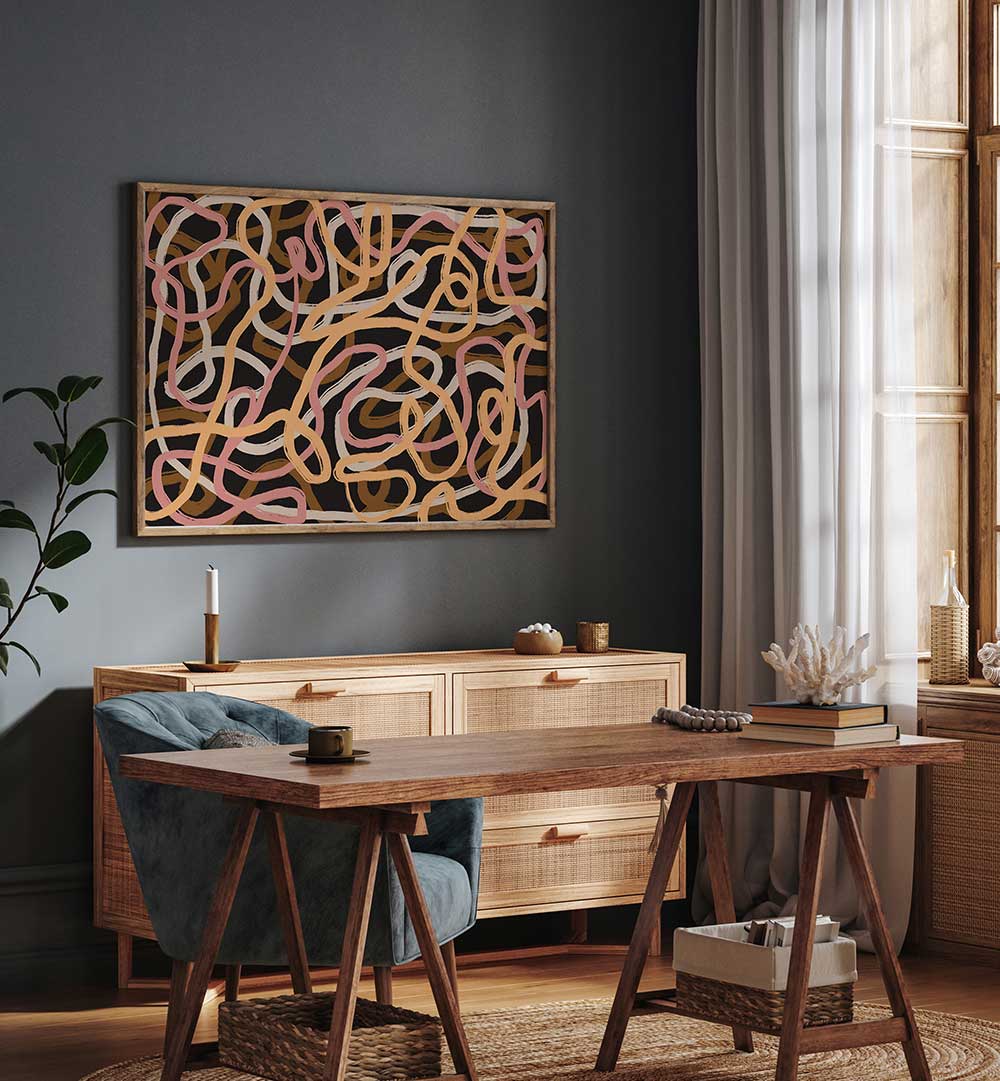 TANGLED COLORFUL LINES , ABSTRACT PAINTINGS