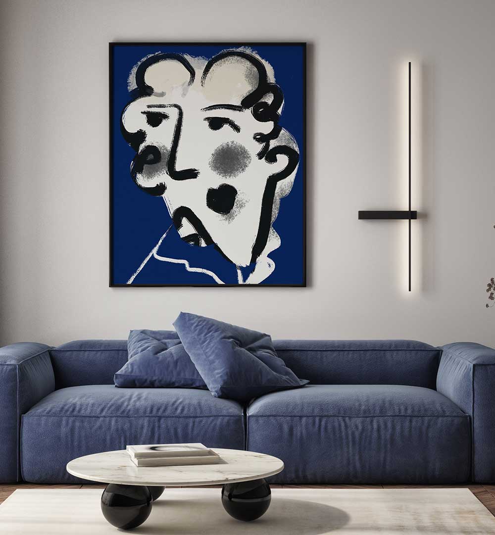 LANDLADY IN BLUE , PORTRAITS & FIGURATIVE ILLUSTRATIONS