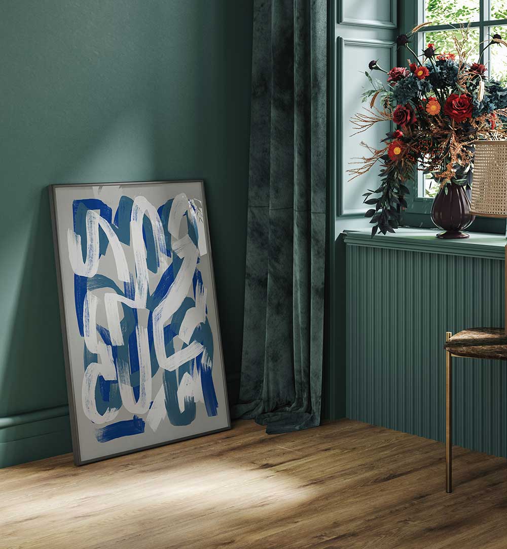 DRY BRUSH GREY AND BLUE , ABSTRACT PAINTINGS