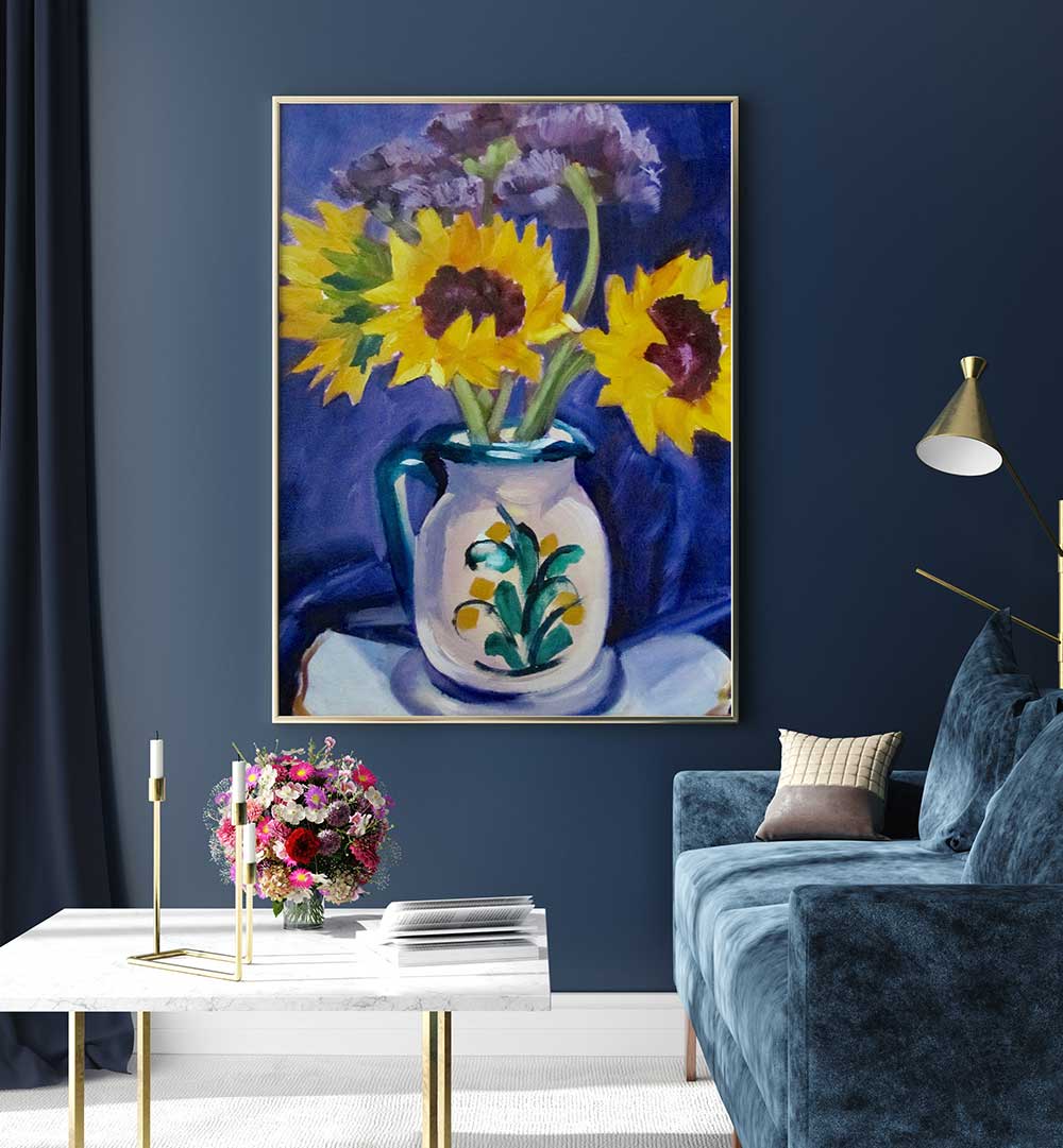 SANGRIA PITCHER , FLORAL FLOWER PAINTINGS