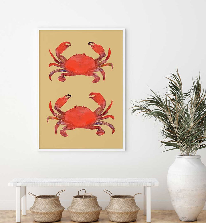 Vibrant CRAB POSTER II, BEACH PAINTINGS adds coastal charm to your space, perfect for beach lovers and decor enthusiasts.