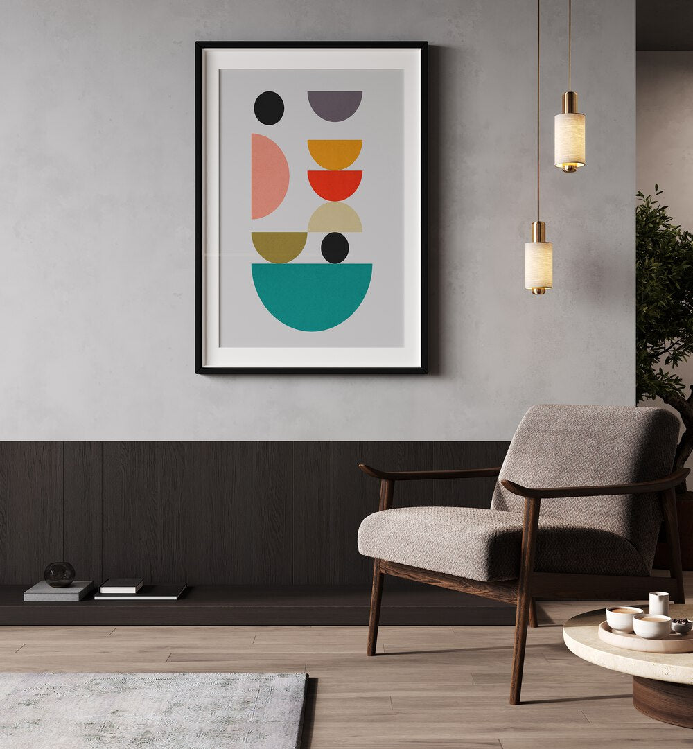 Elevate your space with HARMONY II, GEOMETRIC ART PRINTS showcasing vibrant circles for a harmonious design.