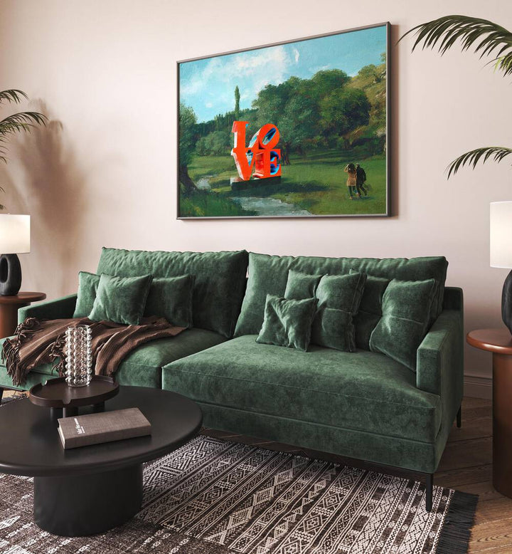 The Love Found, Altered Art Prints, enhances your space with a vibrant artwork showcasing love in a serene landscape.