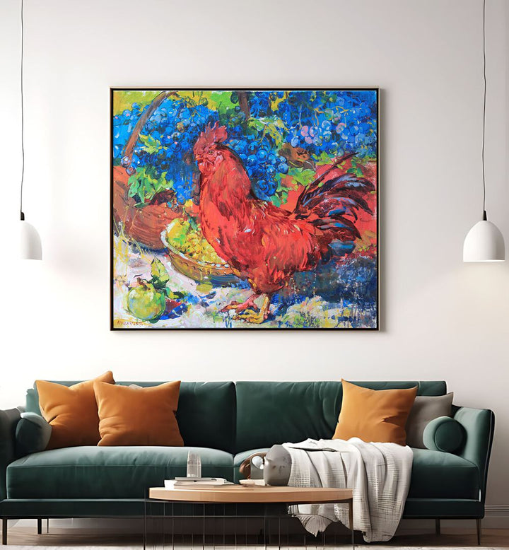 Vibrant ROOSTER , ANIMAL PAINTINGS enhance home decor with a blend of tradition and modern design. Perfect centerpiece!