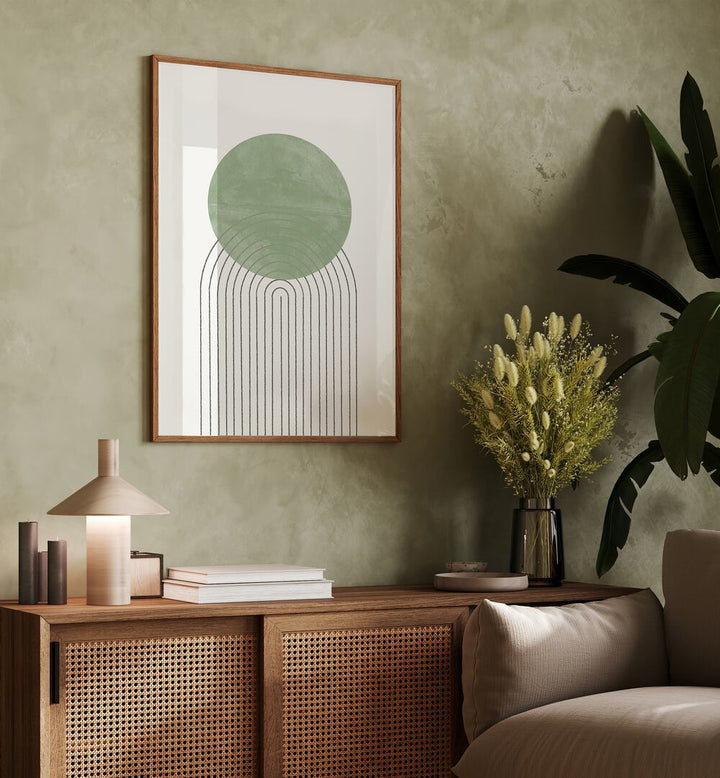 GREEN ABSTRACT, BOHO ART PAINTINGS from The Miuus Studio enrich any space with stunning design and vibrant hues.