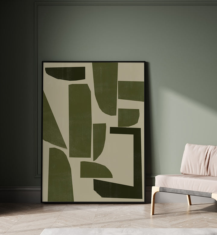 Green Composition III, an abstract painting from The Miuus Studio, enhances your space with dynamic charm.
