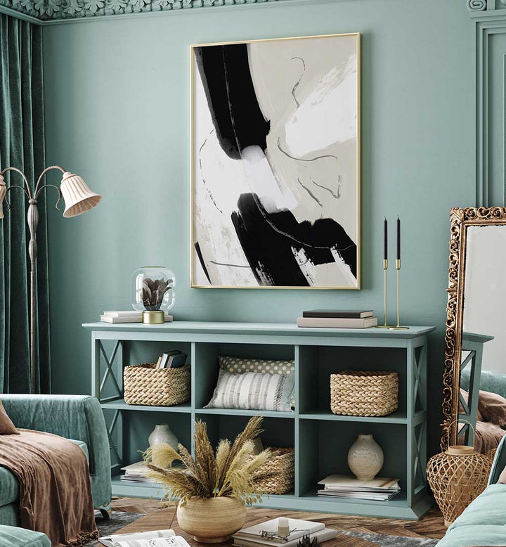 PAINT ABSTRACT B & W , ABSTRACT PAINTINGS