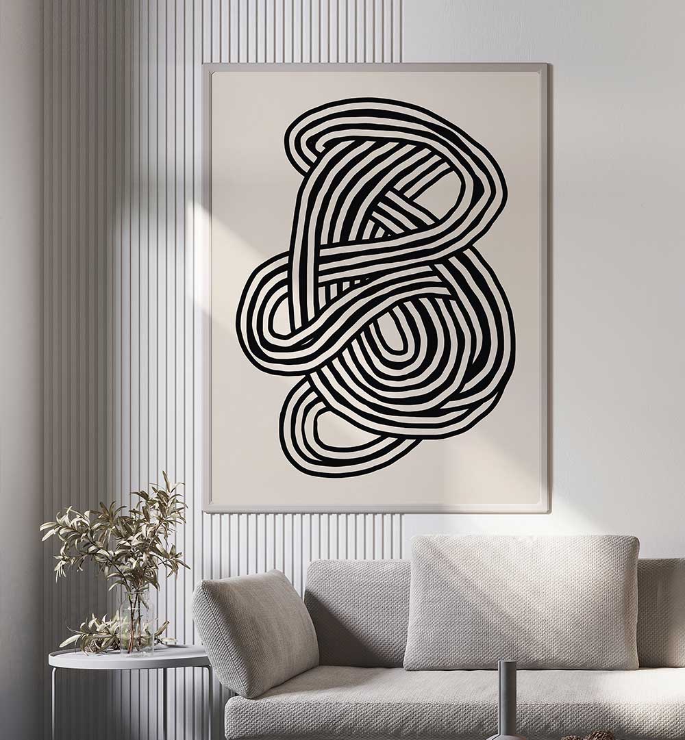 LINE ART ORGANIC SHAPE IN BLACK , LINE ART PAINTINGS