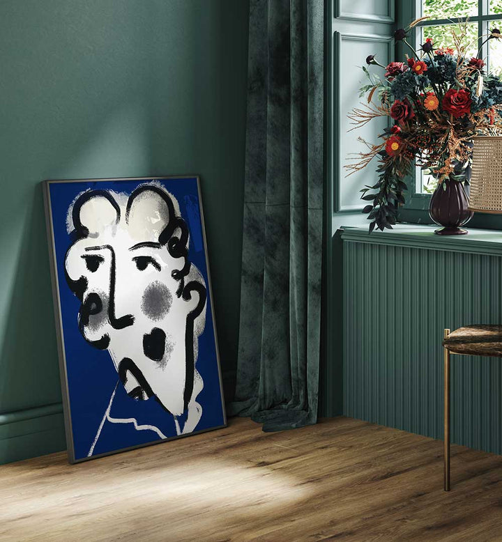 LANDLADY IN BLUE , PORTRAITS & FIGURATIVE ILLUSTRATIONS