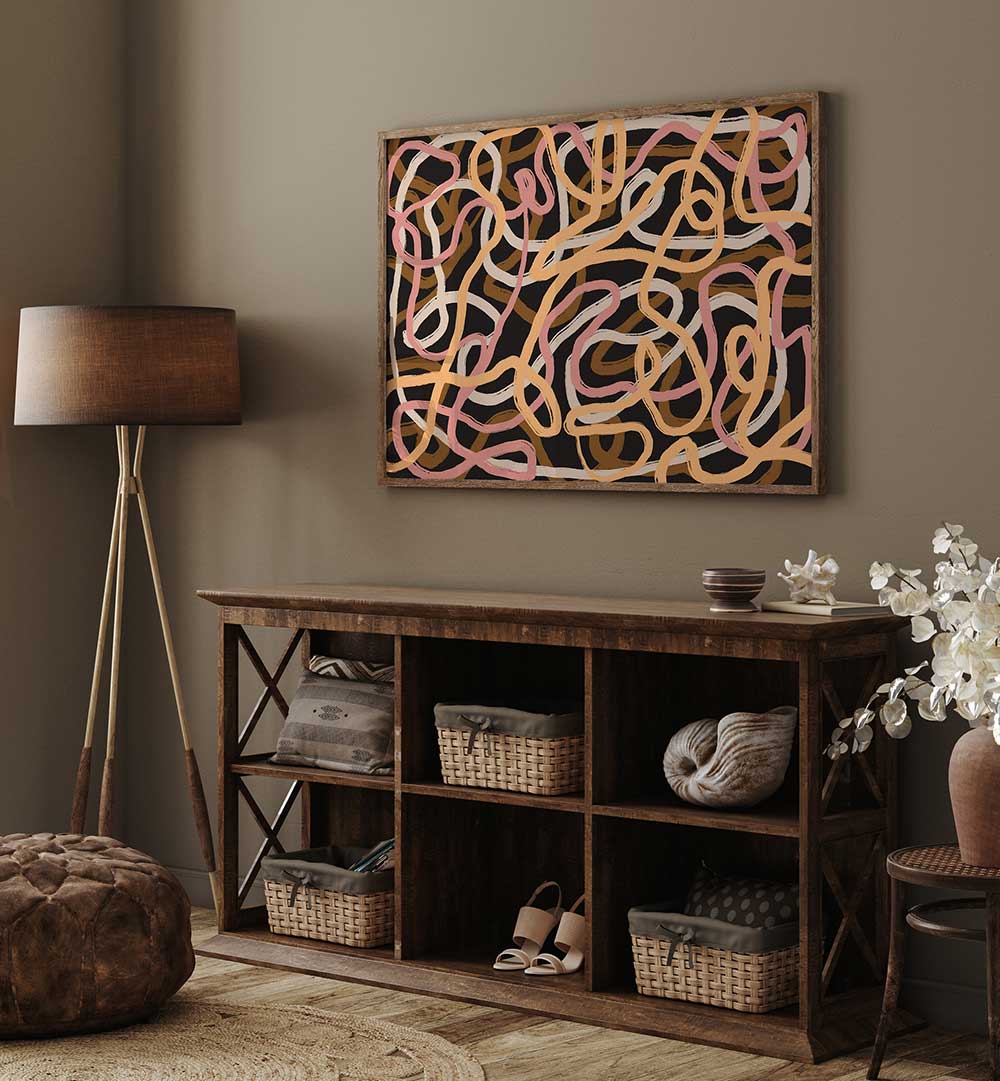 TANGLED COLORFUL LINES , ABSTRACT PAINTINGS