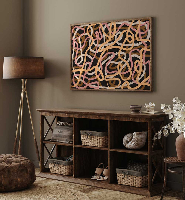 TANGLED COLORFUL LINES , ABSTRACT PAINTINGS