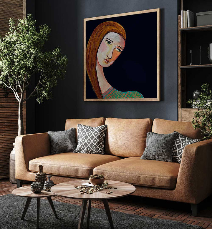 WOMAN LOOKING , PORTRAITS & FIGURATIVE ILLUSTRATIONS