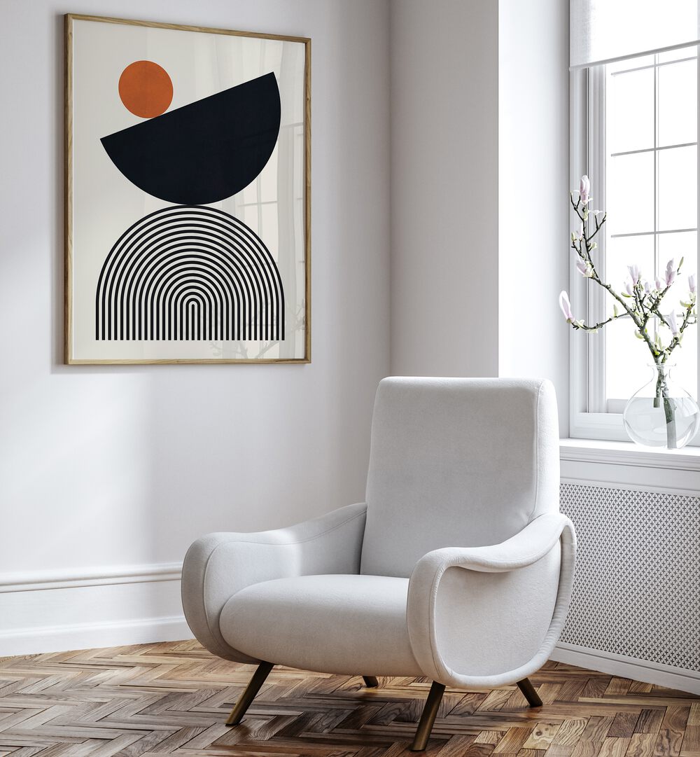 LINES AND CIRCLES XXVII, BOHO ART PAINTINGS brighten modern spaces with vibrant colors and geometric design.